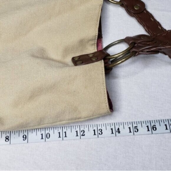 Levi's Shoulder Tote Bag Double Handle Snap Close Beige Cream Cotton - Picture 9 of 16